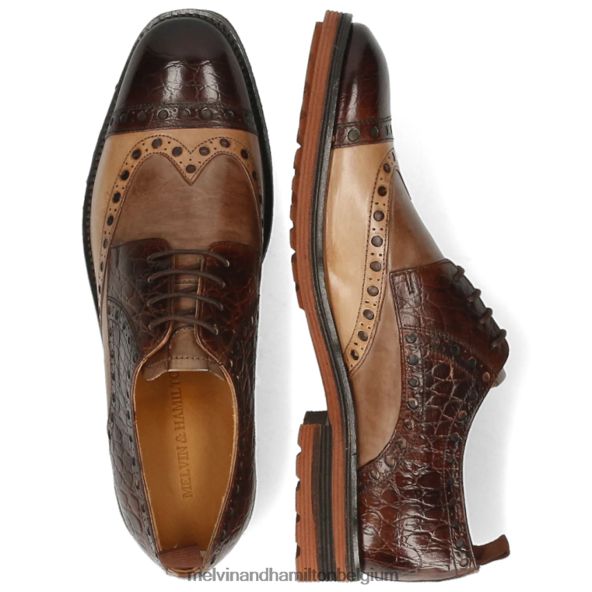 Melvin & Hamilton Derby-schoenen bruin Heren draaikolk 48 V488DN542