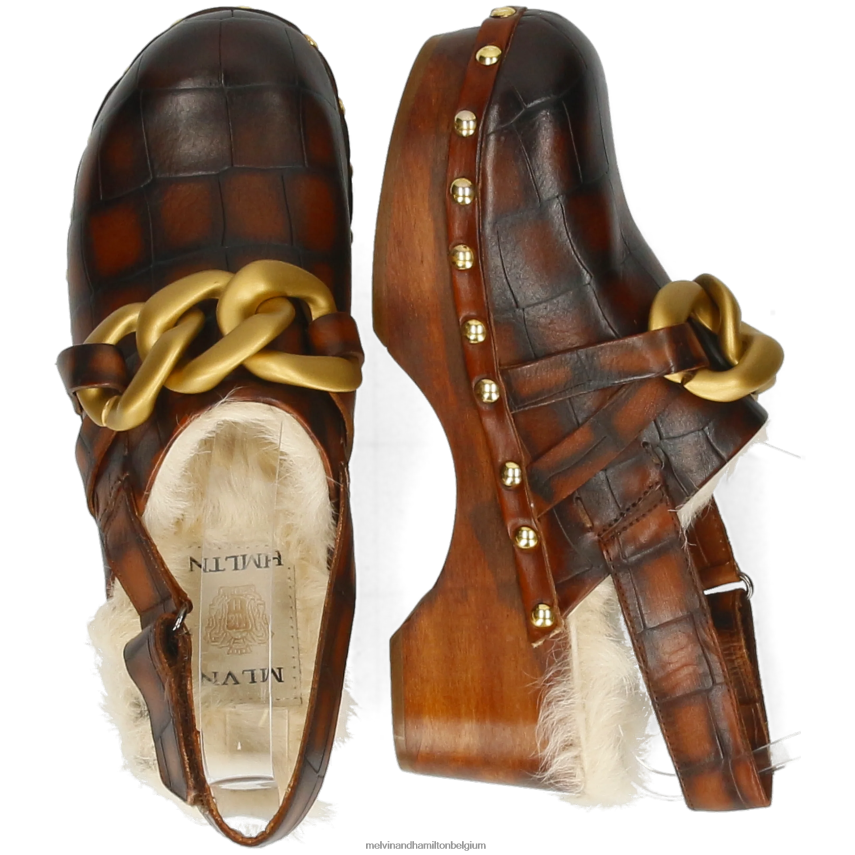 Melvin & Hamilton klompen bruin vrouwen flora 1 V488DN1990